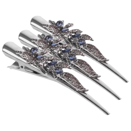 Homoyoyo 3 Stück Vintage Metall Haarspangen mit Funkelnden Strasssteinen Sichere Clips für Damen Vielseitige Haarschmuck Retro Design Robust und Elegant für Kurze Haare von Homoyoyo