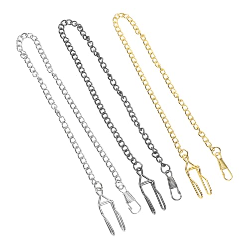 Homoyoyo 3stücke Antike Taschenuhr Metallkette Mit Karabinerverschluss Vintage-uhrenkette Für Herren Robuste Legierungskette Als Ersatz Oder von Homoyoyo