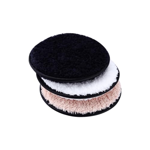 Homoyoyo 3 Stück Waschbare Makeup Entferner Pads aus Doppelseitigem Mikrofaser Plüsch Sanftes Gesichtsreinigungstuch in Weiß Kaffee und Schwarz Effektive Porentiefe Reinigung mit Warmem von Homoyoyo