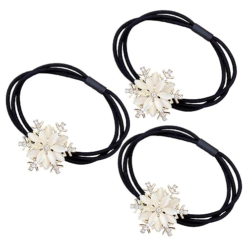 Homoyoyo 3 Stück Weihnachts Haargummis mit Schneeflocken Elastische Ponytail Halter für Damen Strassbesetzte Dekorative Haarbänder für Festtage und Alltag von Homoyoyo