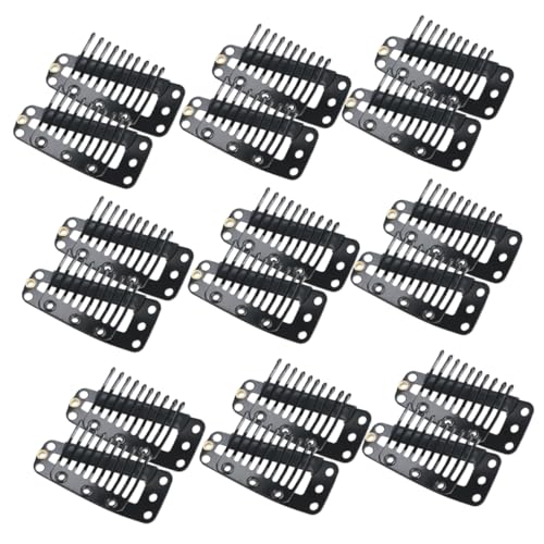 Homoyoyo 30 Stück Teiliges Haarverlängerungsclip Windfeste Metall Haarspangen für Perücken DIY Haarverlängerungen und Haarteile Langlebige Zuverlässige Befestigung für Damen Schwarz von Homoyoyo