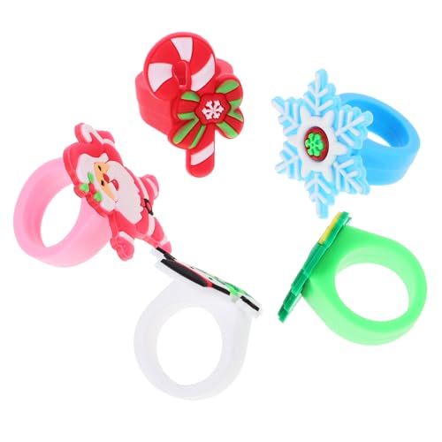 Homoyoyo 30 Stück Teiliges Weihnachtsringe für Bunte Cartoon Finger Ringe mit Santa Schneemann und Weihnachtsbaum Motiven Weihnachts Party Mitgebsel und Füller von Homoyoyo