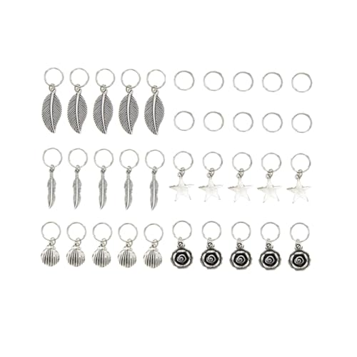 Homoyoyo 35 Stück Teiliges Metall Dreadlocks mit Runden und Muschel Designs Leichte Haarröhren für Zöpfe Langlebiger Haarschmuck für Damen und Herren Modische Flechtaccessoires von Homoyoyo