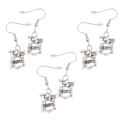 Homoyoyo 3Paare Drum Set Ohrstecker für Frauen Ohrschmuck im Festival Einzigartiges Design Konzerte Besondere Anlässe von Homoyoyo