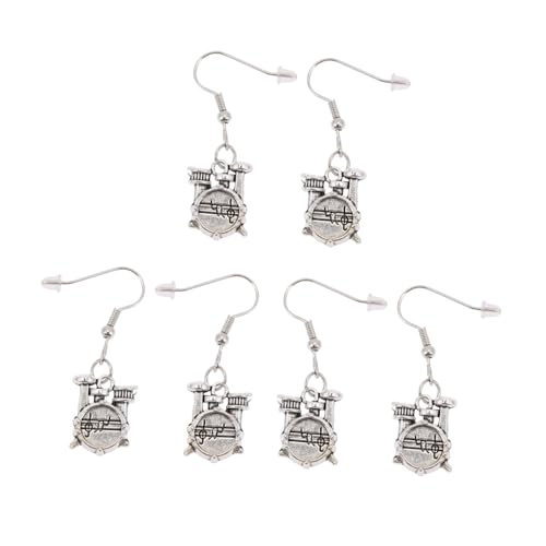 Homoyoyo 3Paare Musikinstrument Ohrringe für Frauen Modischer Ohrschmuck im Drum Set Design Perfektes für Musikliebhaberinnen für Festivals Konzerte von Homoyoyo