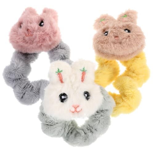 Homoyoyo 3 Stück Cartoon Hase Haargummis Elastische Haarbänder für und Mädchen Weiche und Praktische Haar Accessoires für Pferdeschwanzhalter für Partys Sport und Alltag von Homoyoyo