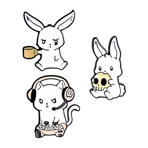 Homoyoyo 3 Stücke Cartoon Kaninchen Brosche Dekorative Anstecknadel für Damen Modisches Kleidung Zubehör Metall Mehrzweck Süßes Design von Homoyoyo