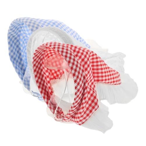 Homoyoyo 3stücke Stirnband Kariert Für Damen Leichtes Kopftuch-stirnband Im Pastoralstil Süßes Haarband Mit Schal Modische Haar-accessoires Für Frauen von Homoyoyo