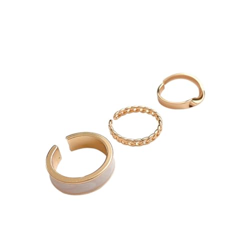 Homoyoyo 3stücke Verstellbarer Kupferlegierung Finger Ring Einfache Fingerdekoration Modisches Ringgeschenk von Homoyoyo