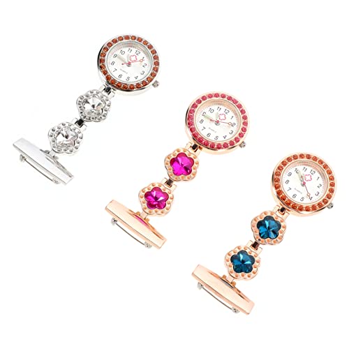 Homoyoyo 3stücke Taschenuhr Für Junge Mädchen Und Ältere Menschen Tragbare Uhr Aus Zinklegierung Krankenschwesteruhr Mit Schöner Kette von Homoyoyo