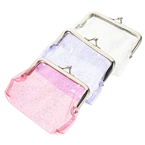 Homoyoyo 3stücke Transparente Kleingeldbörse Aus Damen-geldbörse Mit Münzfach Kleine Brieftasche Für Frauen Und Mädchen Leicht Zu Reinigen Für Geld Und Accessoires von Homoyoyo
