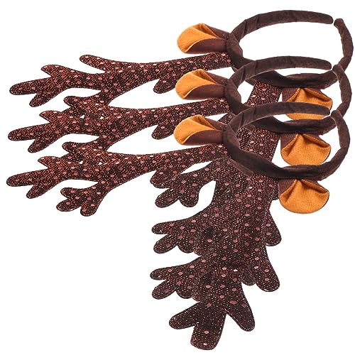 Homoyoyo 3stücke Teiliges Weihnachts-haarreif -antlers Accessoires Für Xmas-partys Cosplay Und Fotoshootings Für Und Familie von Homoyoyo