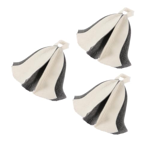 Homoyoyo 3stücke Teiliges Sauna-haube Aus Wollfilz Für Damen Dicke Bequeme Badekappe Für Lange Haare Sauna-zubehör Schützt Kopf Und Frisur von Homoyoyo