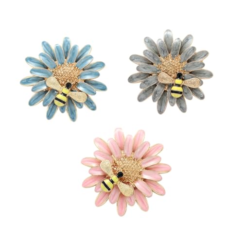 Homoyoyo 3stücke Teiliges Bienen Und Gänseblümchen-brosche Hochwertige Emaille-anstecknadel Für Damen Zum Dekorieren Von Kleidung Taschen Und Accessoires Zufällige Farbwahl von Homoyoyo