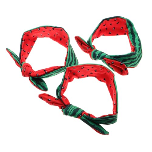 Homoyoyo 3stücke Elastisches Mit Schleife Und Hasenohren Doppelseitiges Wassermelonen-design Kopfbedeckung Für Kleine Mädchen Haarschleifen Für Neugeborene Haar-accessoires Für Partys von Homoyoyo