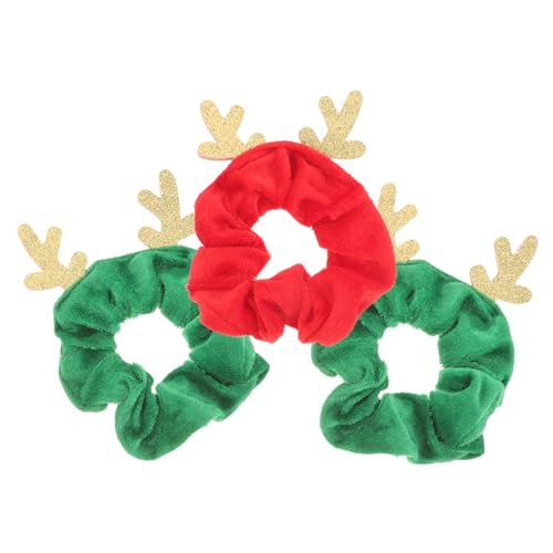 Homoyoyo 3stücke Pack Kreative Elastische Haargummis Mit Rentier-antlers-design Weihnachts-haarschmuck Für Frauen Weich Und Langlebig Für Festliche Anlässe Und Stilvoll von Homoyoyo