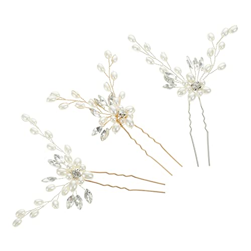 Homoyoyo 3stücke Perlen Haarnadel u Förmig Mit Zirkonia Für Braut Hochzeit Accessoires Kopf Schmuck Zubehör Für Bankette Partys Alltagskleidung von Homoyoyo