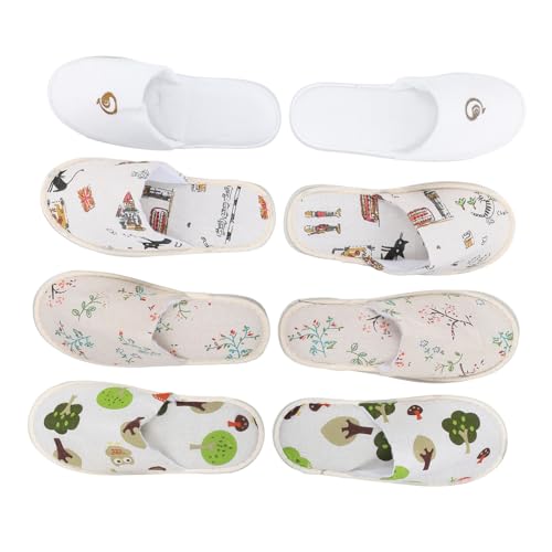 Homoyoyo 4 Paare Einweg Hausschuhe Gäste Rutschfest Dicke Weiche Slipper Leicht Tragbar Hotel Motel Party Geeignet von Homoyoyo