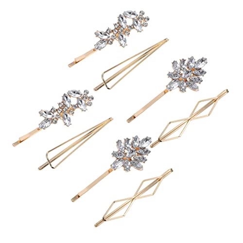 Homoyoyo 4 Paare Haarnadeln mit Strasssteinen Haarspangen für Damen Geometrische Hochzeit Haarschmuck Funkelnde Barrette Vielseitig für Alltag und Festliche Anlässe von Homoyoyo