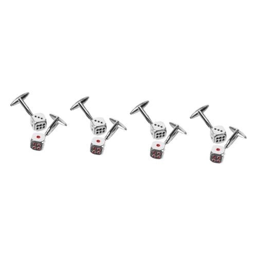 Homoyoyo 4 Paare Manschettenknöpfe Herren Silberne Cufflinks Kreative Metall Manschettenknöpfe für Anzüge Hochzeitsaccessoires für Männer Festliche Anlässe Business Outfits von Homoyoyo