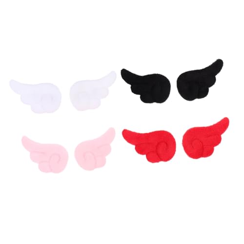 Homoyoyo 4 Paare Teiliges Engelsflügel Haarklammern für Mädchen Plüsch Haarspangen in Dunkel Rot Weich Hautfreundlich Festliche Haarclips für Alltag Party Halloween Weihnachten von Homoyoyo