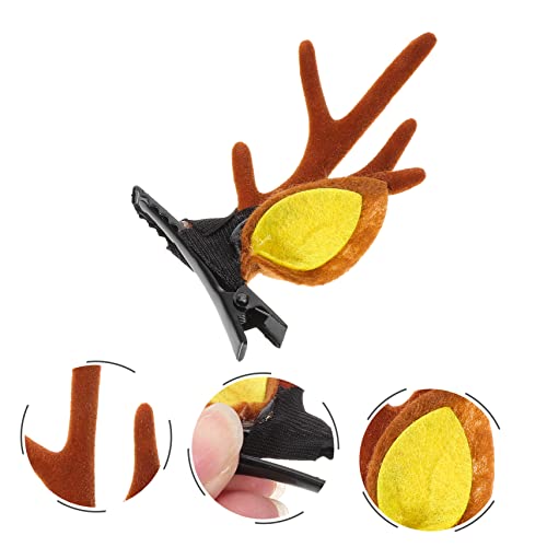 Homoyoyo 4 Paare Weihnachts Haarclips Rentier Geweih Haarklammern Cartoon Haarspangen für Mädchen Xmas Party Haarschmuck Langlebig und Sicher von Homoyoyo