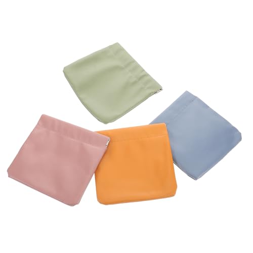 Homoyoyo 4stücke Mini-Make-up-Tasche Aus Pu- Organizer-Beutel Mit Druckknopf Für Handtasche Kleine Lippenstift-Aufbewahrungstasche Süße Münztasche Für Täglichen Gebrauch von Homoyoyo