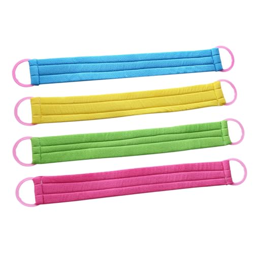Homoyoyo 4 STÜCKE Teiliges Peeling Handtuch Starker Rückenschrubber zur Sanften Massage und Hautreinigung Effektives Körperpeeling Reichlich Schaum als Badezimmer Zubehör Zufällige Farbe von Homoyoyo