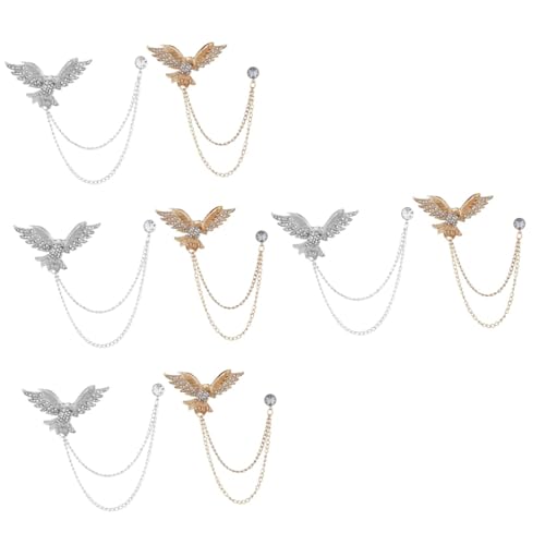 Homoyoyo 4 Sätze Rhinestone Brosche Mit Kettenquaste Elegantes Anstecknadel Abzeichen Für Anzüge Formelle Anlässe Für Männer Frauen 2 Stücke * 4 von Homoyoyo