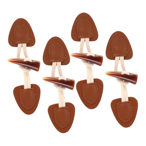 Homoyoyo 4 Sets Mantelschnalle Knebelverschlüsse Zum Annähen Von Hornmantelknöpfen Hornschnalle Jackenknebelknöpfe Für Mäntel Mantel Hornschnallen Frontknopfverschlüsse Baumwollseil Kaffee von Homoyoyo