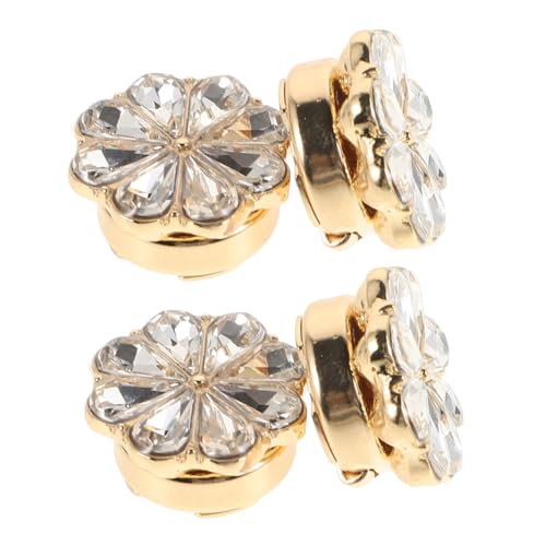 Homoyoyo 4 Stück Blumen Manschettenknöpfe Knopfmanschetten Knopfabdeckung Kristallknöpfe Für Kleidung Hemdmanschettenknöpfe Damen Strass Knopfabdeckung Manschettenknöpfe von Homoyoyo