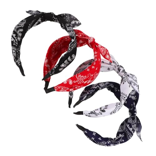 Homoyoyo 4 Stück Breites Vintage Haarband mit Knoten Komfortables Stirnband für Damen Flexible Passform als Modisches Haarschmuck Accessoire für Alltag und Events von Homoyoyo