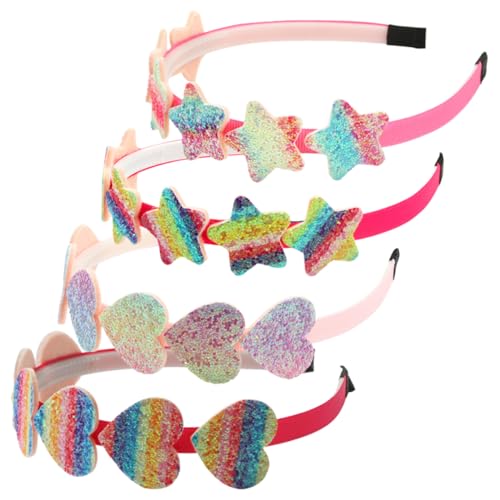 Homoyoyo 4 Stück Bunte Haarbänder Teiliges Herz und Stern Karneval Haarschmuck Leicht und Bequem für Mädchen Party Kostüm Zubehör von Homoyoyo