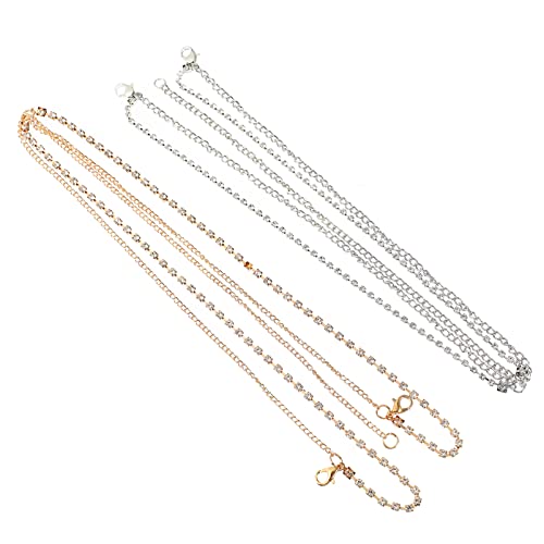 Homoyoyo 4 Stück Damen Kopfkette Strass Hochzeit Kopfschmuck Hochzeitsschmuck für Abschlussbälle Feste und Zeremonien Metall mit Quasten von Homoyoyo