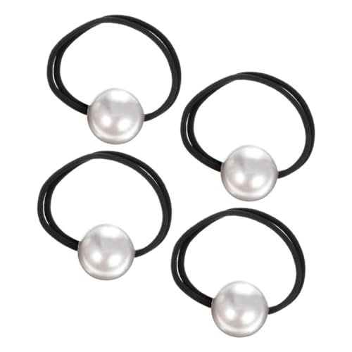 Homoyoyo 4 Stück Elastische Haarbänder mit Großen Perlen Nahtlose Haargummis für Damen und Mädchen Haarschmuck für Schont das Haar und Bietet Individuellen Stil von Homoyoyo