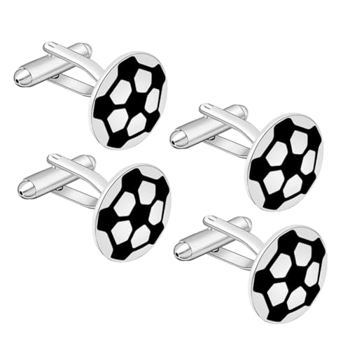 Homoyoyo 4 Stück Fußball Manschettenknöpfe Fußballschiedsrichter Manschettenknöpfe Manschettenknöpfe Für Den Bräutigam Hochzeitsmanschettenknöpfe Metallmanschettenknöpfe von Homoyoyo
