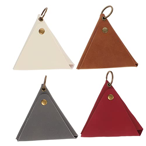 Homoyoyo 4 Stück Geldbörse Schlüsseletui Kleine Beuteltasche Retro-dreieck-geldbörse Kleine Geldbörse Für Damen Münzbeutel Für Männer Brieftasche Geldbörse Pu-Leder Zufällige Farbe von Homoyoyo