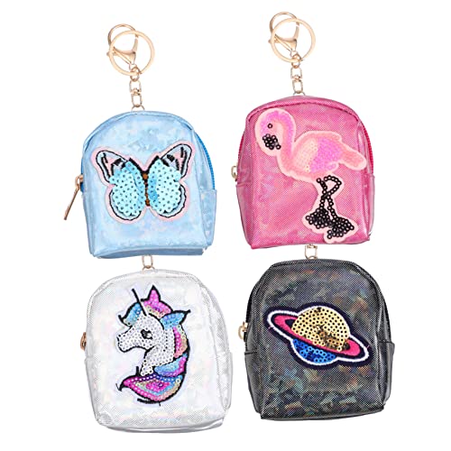 Homoyoyo 4stücke Teiliges Münzbeutel Mädchen Mit Schlüsselanhänger Einhorn Flamingo Dekorative Aufbewahrungstasche Für Münzen Und Schlüssel von Homoyoyo