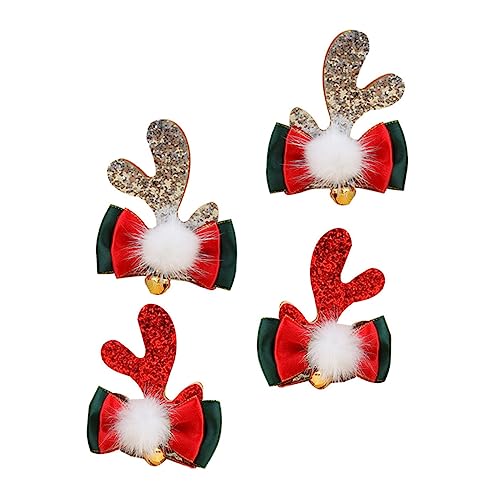 Homoyoyo 4stücke Haarspangen Mit Schleife Aus Geweih Haarnadeln Aus Weihnachtsgeweih Haarspangen Für Mädchen Haarschmuck Für Weihnachten Weihnachtsfeier Haar Clips von Homoyoyo