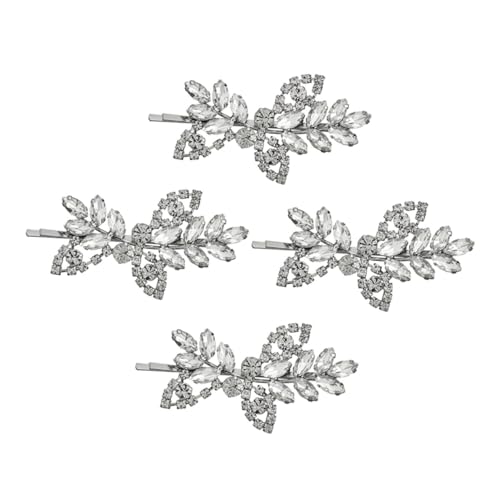 Homoyoyo 4 Stück Haarklammern mit Strassdesign Haarspangen für Damen Modischer Haarschmuck für Party Festtage und Alltag Vielseitig Kombinierbar Silberfarben von Homoyoyo