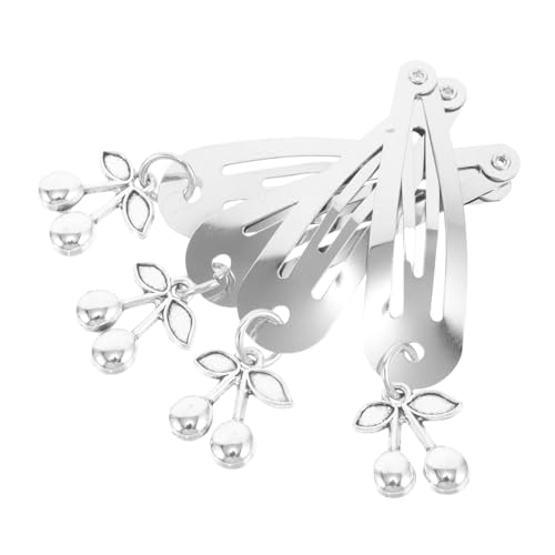 Homoyoyo 4 Stück Kleine Cherry Haarspangen Metall Snap Clips mit Punk-design Verspielte Frucht-accessoires für Frauen und Mädchen Vielseitige Haarschmuck für Alltag Partys Hochzeiten von Homoyoyo