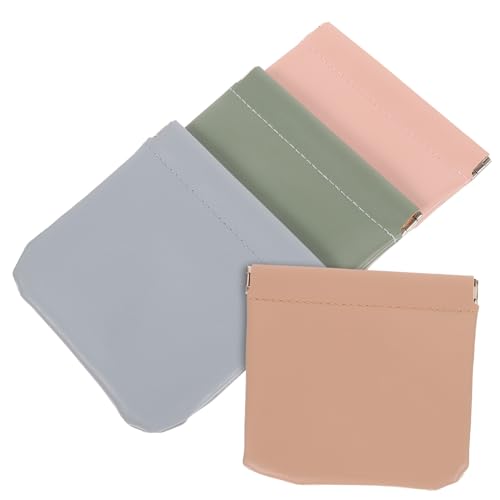 Homoyoyo 4 Stück Kosmetiktaschen Damen PU Leichte Multifunktionale Make Up Taschen mit Sicherem Verschluss Kompakt und Tragbar für Reisen Camping Business und Alltag Vier Farben von Homoyoyo