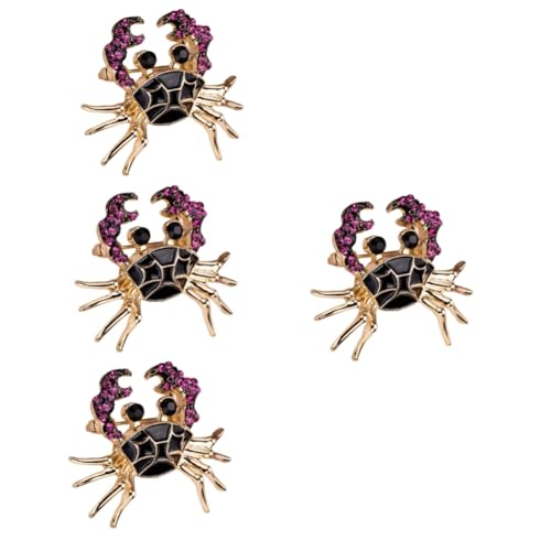 Homoyoyo 4 Stück Kreative Krabbenbrosche für Damen Niedliche Anstecknadel Einzigartiger Schmuck für Kleidung Taschen Hüte Stilvolles Accessoire von Homoyoyo