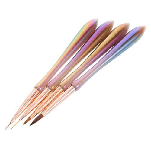Homoyoyo 4 Stück Nail Art Pen Set Teilig Metallic Nageldesign Stifte Präzisionspinsel für Nail Gel Polish Doodle Detailzeichnung Nagelkunst und Anfänger von Homoyoyo