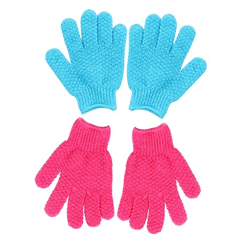 Homoyoyo 4 Stück Peelinghandschuhe Aus Baumwolle Für Sanftes Körperpeeling Duschhandschuhe Für Hauttypen Langlebig Und Bequem Mit Elastischem Armband Für Männer Und Frauen Für Dusche von Homoyoyo