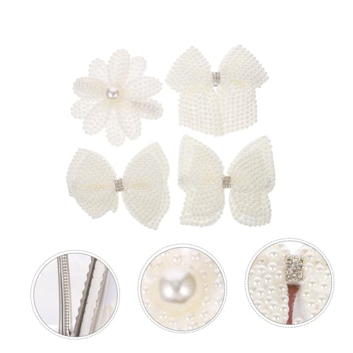 Homoyoyo 4 Stück Perlenbesetzte Große Alligator haarspangen Mehrschichtige Haarschleifen Leichter Haarschmuck für Frauen und Mädchen Geeignet für Partys Alltag und Besondere Anlässe von Homoyoyo