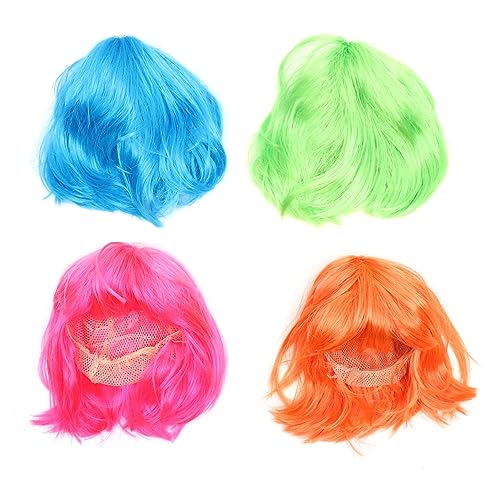 Homoyoyo 4 Stück Perücken Bobo Kopf Perücken bunt Vokuhila Perücke Synthetische Perücke mit Spitze vorne karneval kopfschmuck Kleid für Party Fun Perücken Kostümperücken Hochtemperaturdraht Homoyoyo 4 Stück Perücken Bobo Kopf Perücken bunt Vokuhila Perücke Synthetische Perücke mit Spitze vorne karneval kopfschmuck Kleid für Party Fun Perücken Kostümperücken Hochtemperaturdraht von Homoyoyo