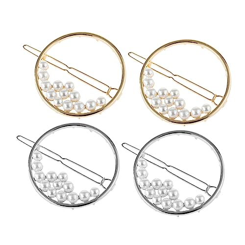 Homoyoyo 4 Stück Runde Hohle Perlen Haarklammern aus Langlebiger Haarspangen für Damen Vielseitiges Haaraccessoire für Hochzeit Party und Alltag Rutschfest und Komfortabel von Homoyoyo