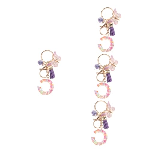 Homoyoyo 4 Stück Schlüsselanhänger mit Quaste Personalisierbarer Anhänger für Damen Stilvoller Schlüsselhalter für Autoschlüssel Perfektes für Frauen zu Besonderen Anlässen C von Homoyoyo