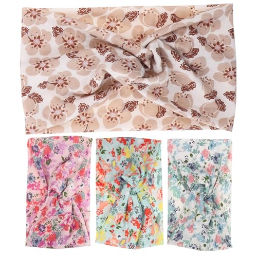 Homoyoyo 4 Stück Sportliche Elastische Stirnbänder für Damen Rutschfeste Haarbänder für Yoga und Workout Stilvolles Design Robustes Material für von Homoyoyo